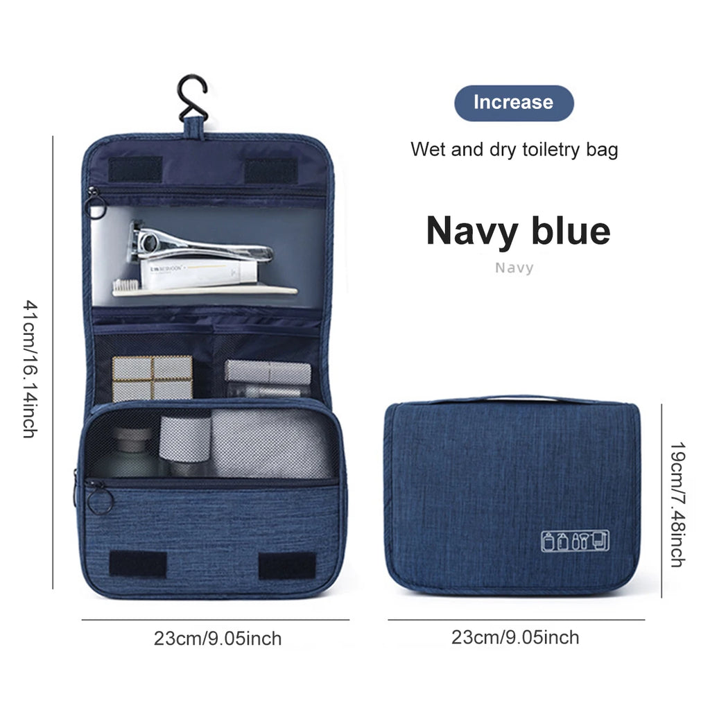 Large Capacity Travel Toiletry Bag Multifunctional Portable Cosmetic Bag With Hook Storage Bag Men's Travel Storage Bag