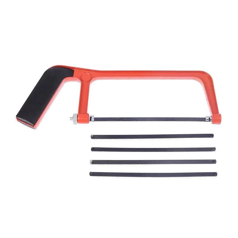 4 in 1 All-Purpose Mini Hand Saw Set, Includes Frame & 4 Blades for Cutting Wood, Metal Pipes, PVC & DIY Home Projects