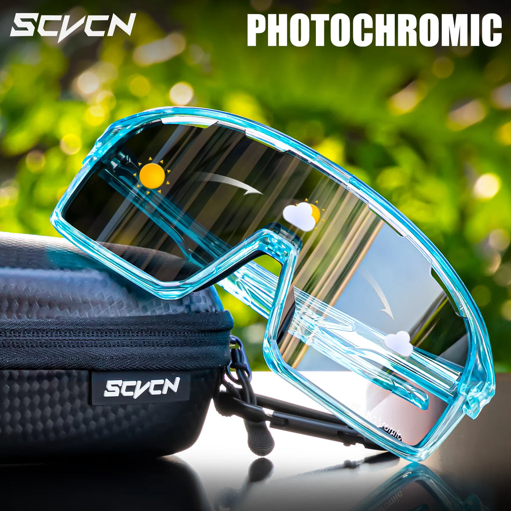 SCVCN Photochromic Sunglasses Cycl Men UV400 Eyewear Sports MTB Outdoor Goggles Bicycle UV400 Women Cycling Glasses Sunglasses