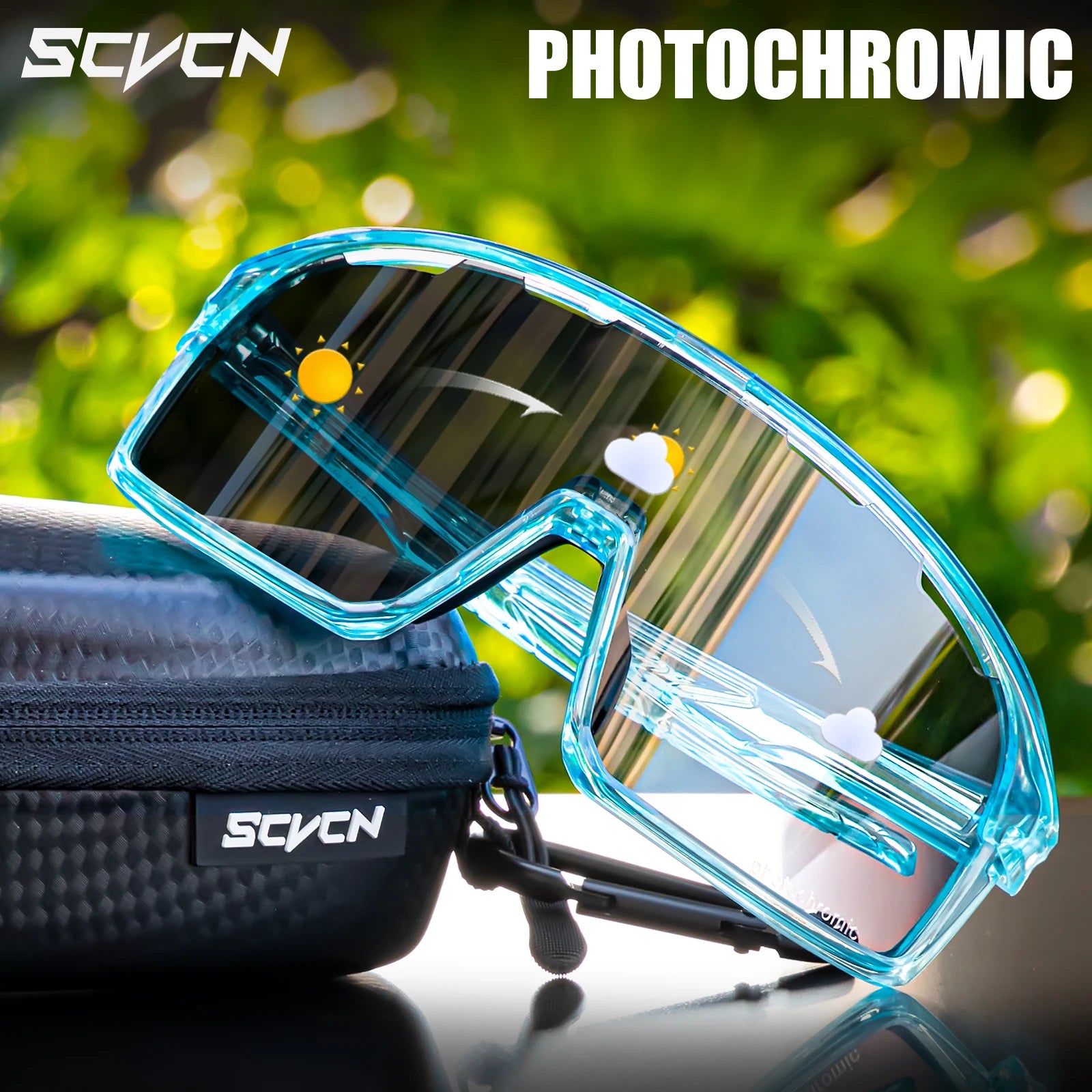 SCVCN Photochromic Sunglasses Cycl Men UV400 Eyewear Sports MTB Outdoor Goggles Bicycle UV400 Women Cycling Glasses Sunglasses