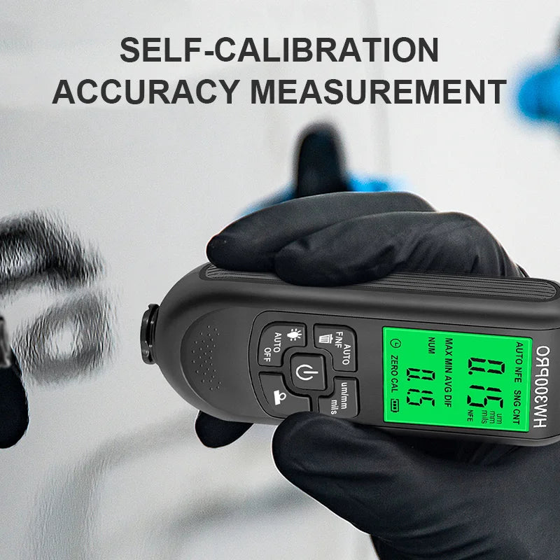HW-300PRO Digital Car Coating Paint Thickness Gauge For Cars Paint Film Powder Thickness Gauge Tester Manual Paint Tool
