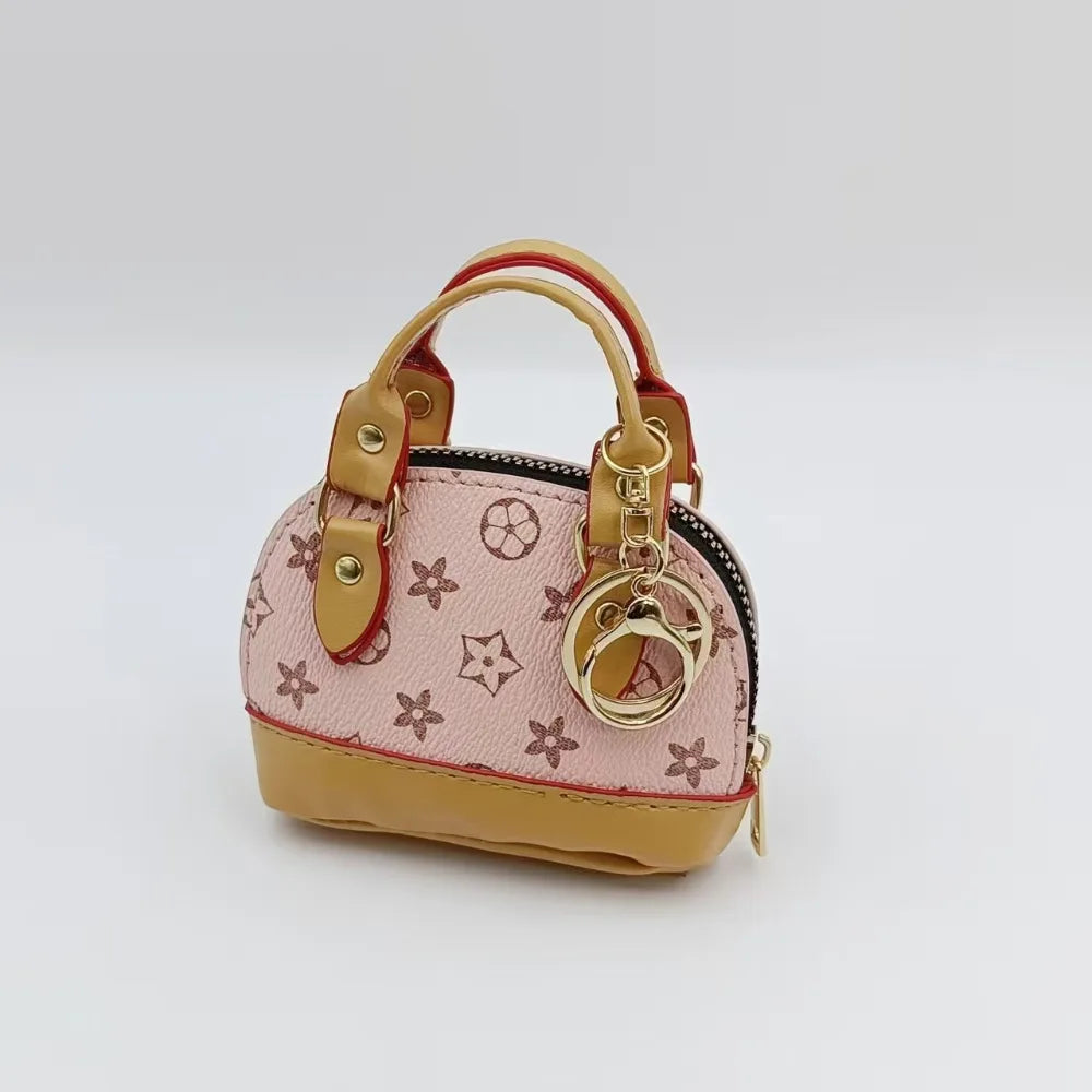 European Cute Mini Personalized Earphone Bag Old Flower Mini Bag French Stick Bag Keychain Pendant Bag Accessories