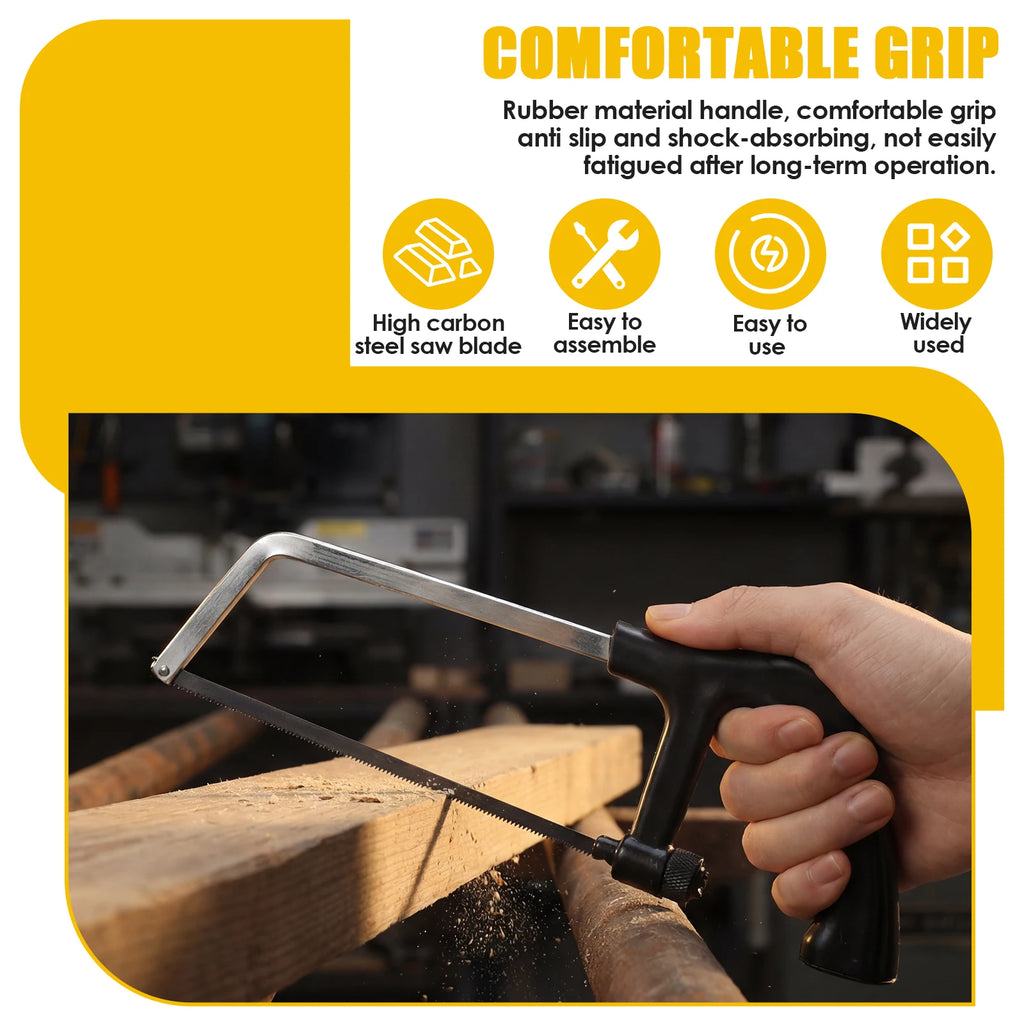 6 Inch Handmade Small Hacksaw Household DIY Small Handheld Saw Blade Iron Mini Saw Bow Hand Holder Woodworking Hand Saw