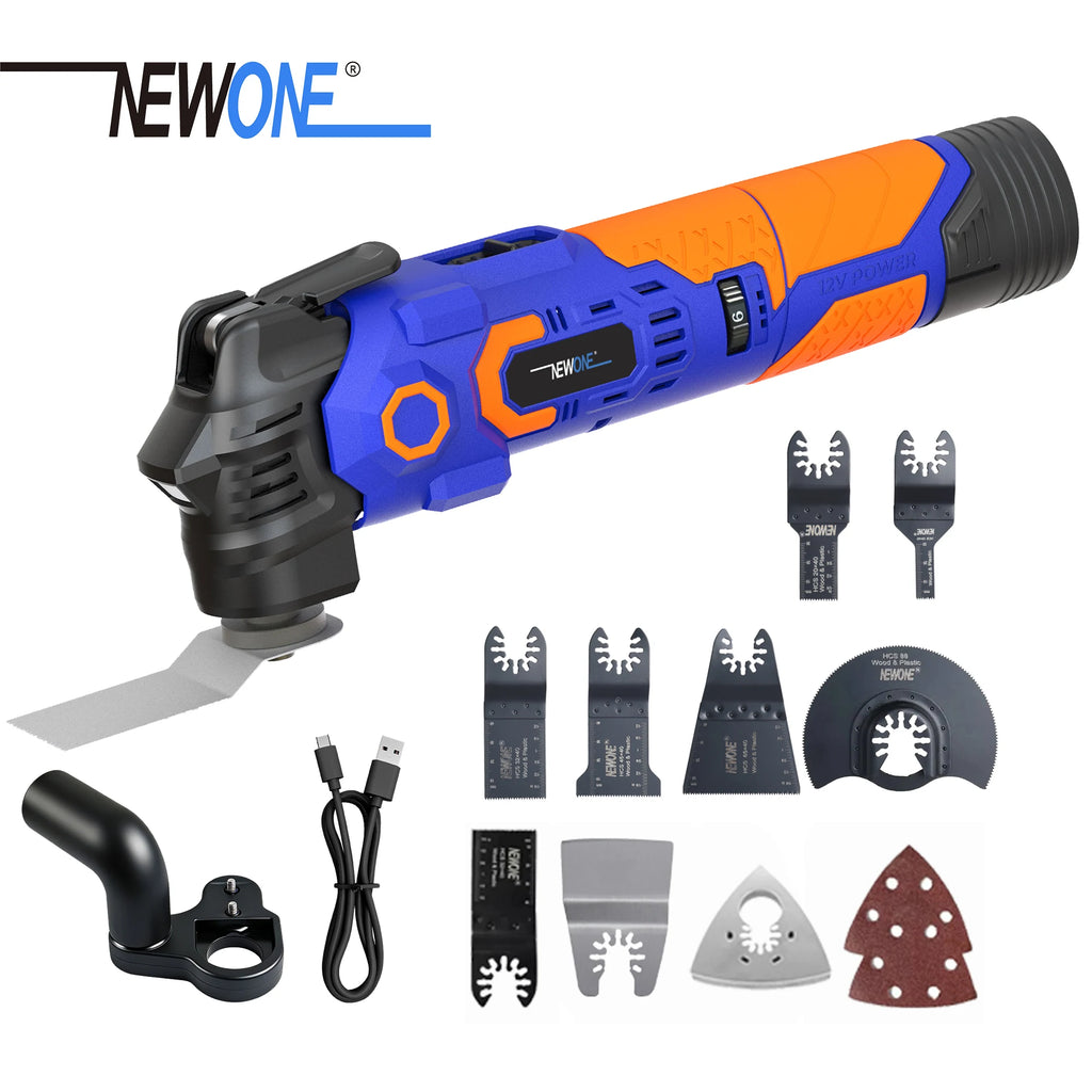 NEWONE 12V Multi Functional Tool Renovator 6 Speed Adjustment Oscillating Tool Vibration Woodworking Powerl Tool With LED Light