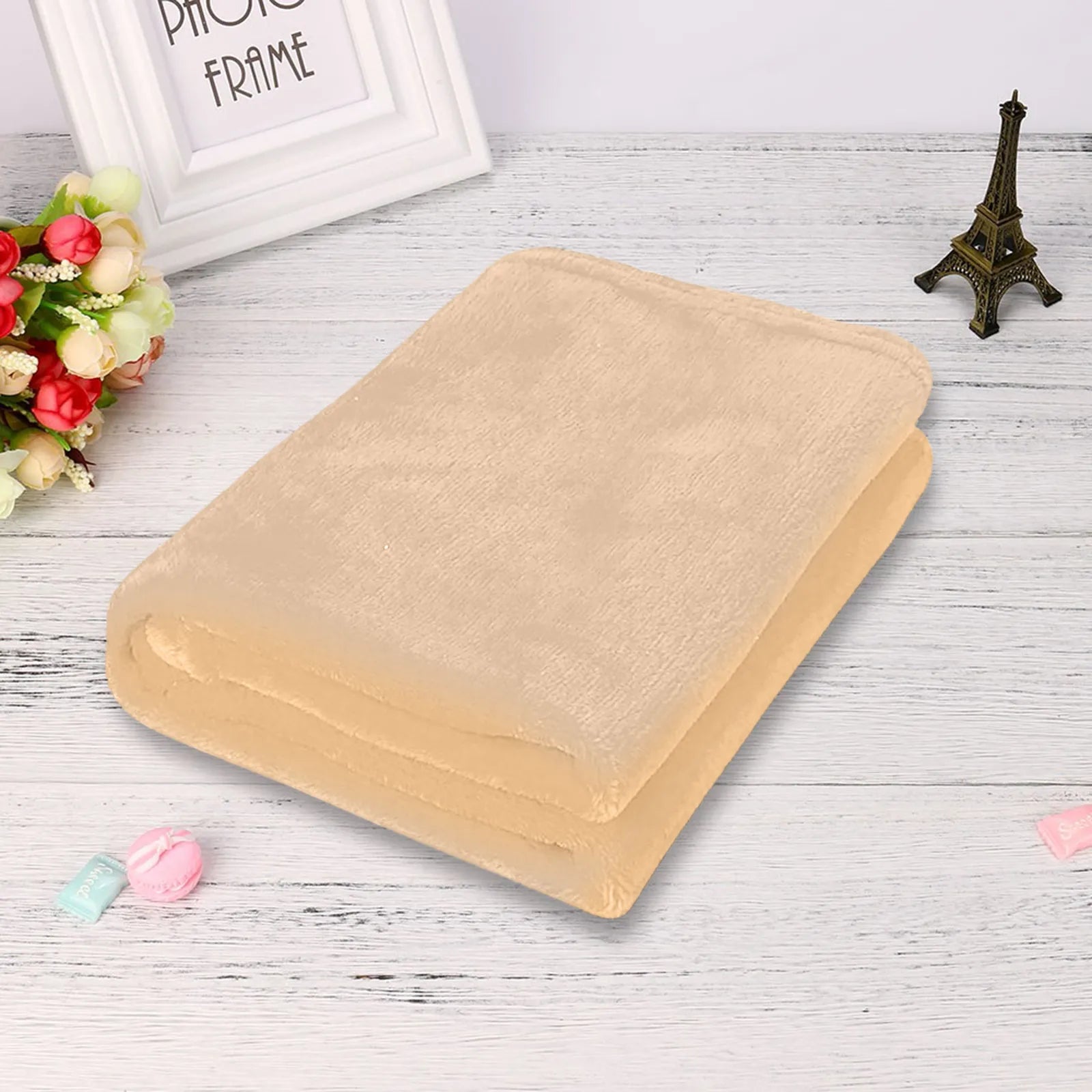 Plain Flannel Coral Blanket Small Fleece Sheet Super Warm Solid Micro Plush Fleece Blanket Throw Rug Sofa Bedding Supplies