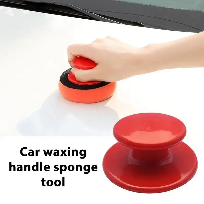 1-6set 4 Inch Car Wax Applicator Pads Set with Red Handle Soft Sponge Applicators Foam Wax Pad for Polishing and Cleaning Cars