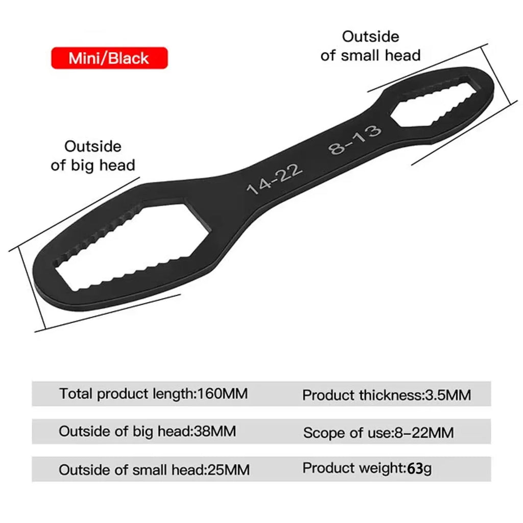 YONGRUN 1PC Universal Motorcycle Wrench 3-17mm 8-22mm Multi Function Repair Spanner Compact Bike Tool for Nut Bolt Adjustment