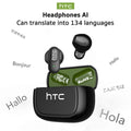 Auriculares Traductor DeIdioma 2026 Surround Sound HTC NE51 AI Translation Earbuds In-Ear Sport Secure Fit for Running Gym