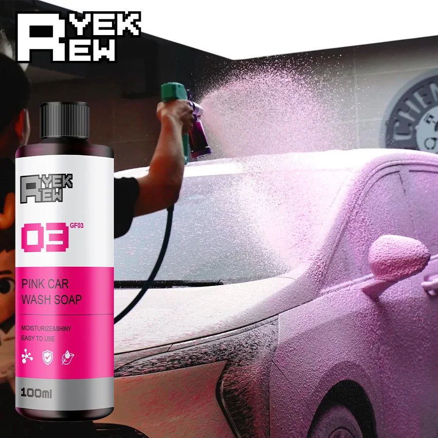 100ML Pink Magic Foam Car Wash Shampoo Car High Concentration Sediment Pre-washed Off Wash Car Wash Soap Super Foam Cleaner