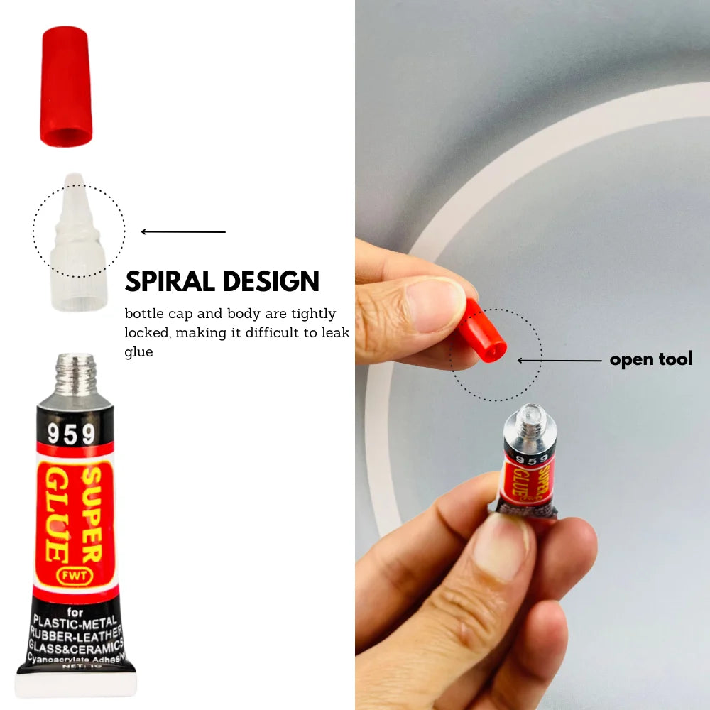 10-50 Liquid Super Glue Wood Rubber Metal Glass Cyanoacrylate Adhesive Stationery Store 502 Instant Strong Bond Leather