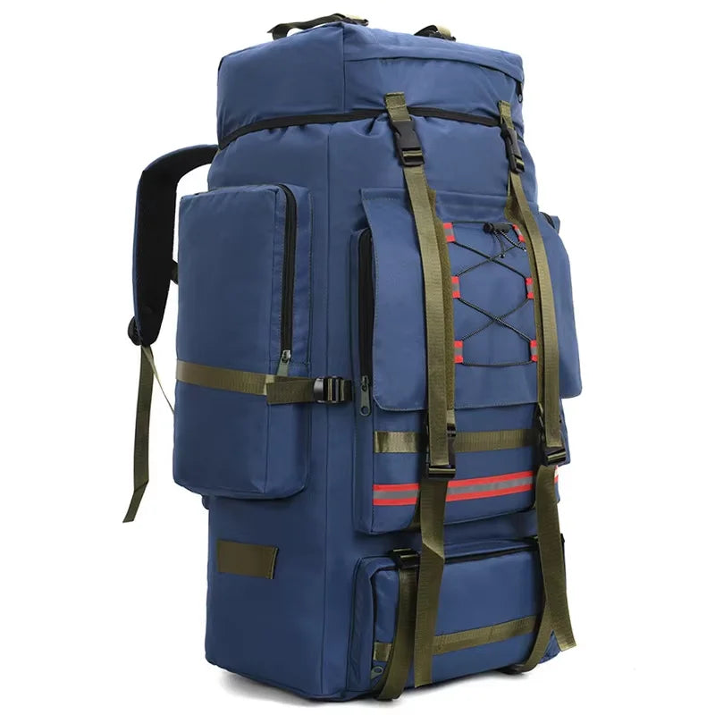 130L Hiking Camping Backpack Travel Large Luggage Bag Trekking Outdoor Sports Pack Molle Trekking Rucksack with Reflective Strip