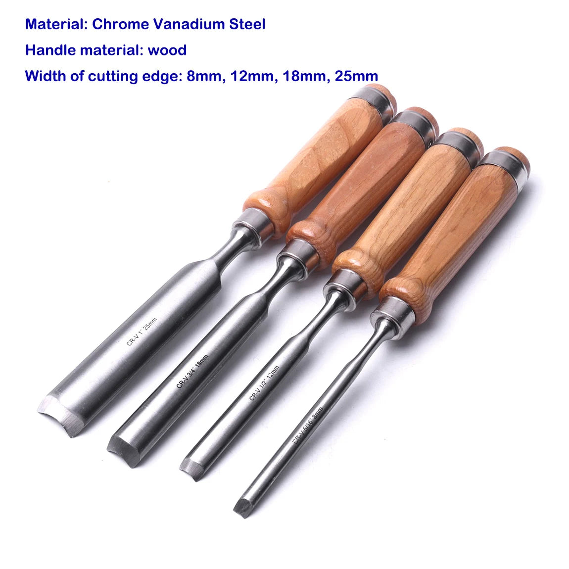 4pcs Carving Chisel Wood Chisels Set Professional Woodworking Gouge Curved Chisel for Carpentry Sculpture Carve Craft Chisel