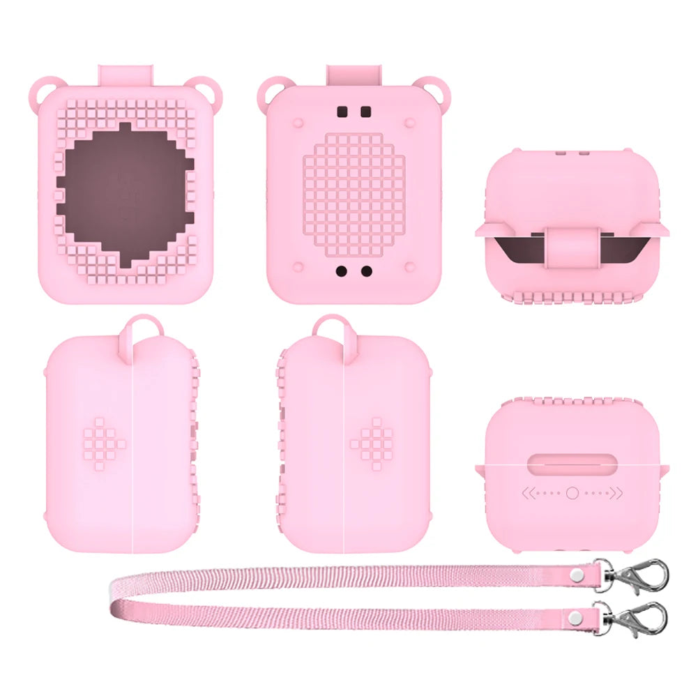 Silicone Carrying Case for Bitzee Interactive Toy Digital Pet Protective Cover with Lanyard Waterproof Shockproof Protective Cas