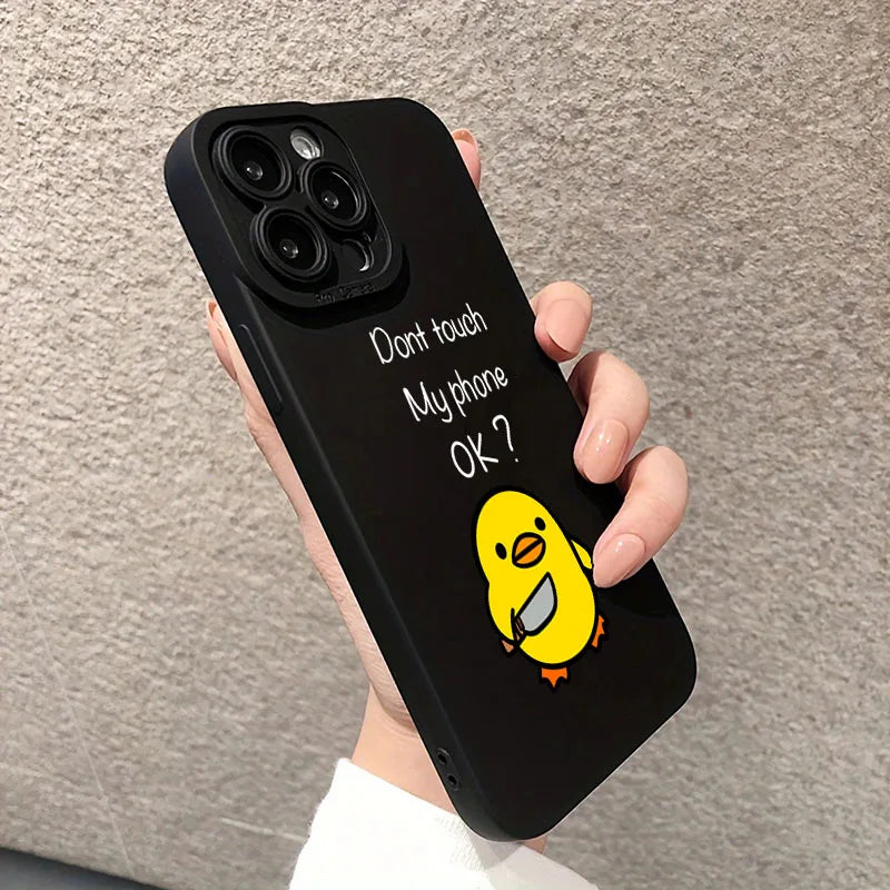 Cute Minimalist Cartoon Duck Phone Case For Samsung S26 S25 5G Case Galaxy S24 FE S23 S22 Plus A16 A36 A56 A55 A54 A53 A52 Cover