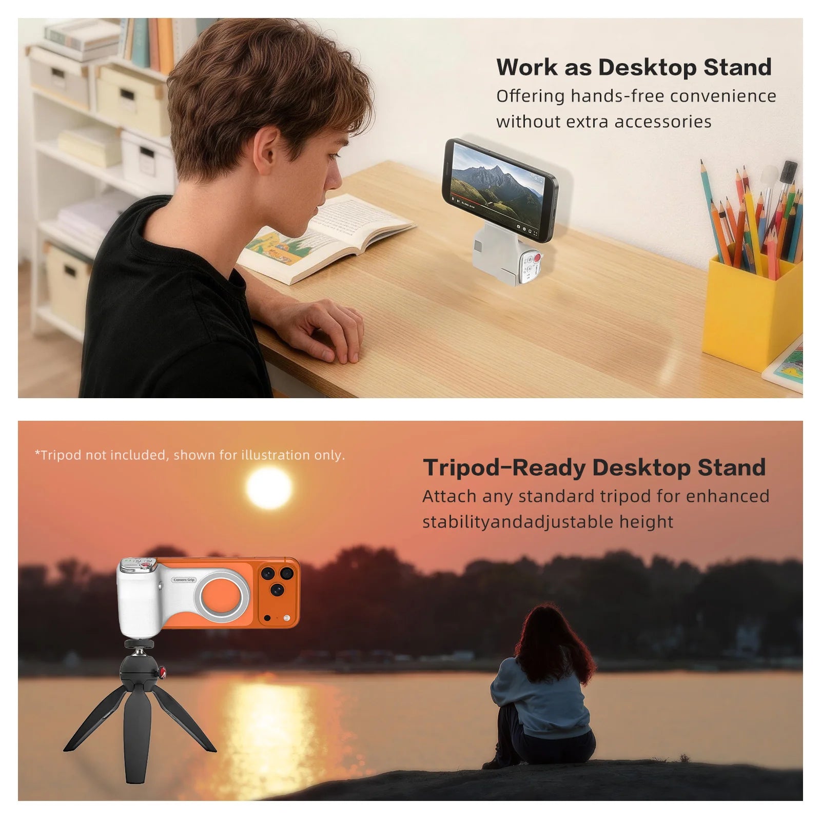 Hellodigi Magnetic Phone Camera Shoot Hand Grip Universal Smart Phone Holder Shooting Remote Control Handle for Iphone Andriod