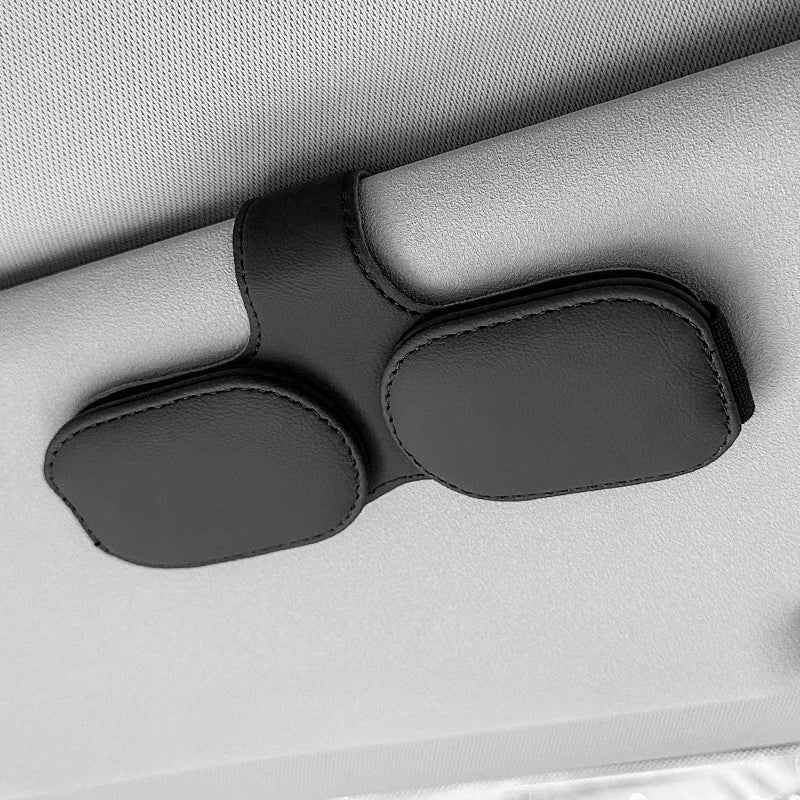 Car Glasses Holder Multifunctional Car Sunglasses Double Clip Bill Holder Car Sunglasses Storage Box Card Holder