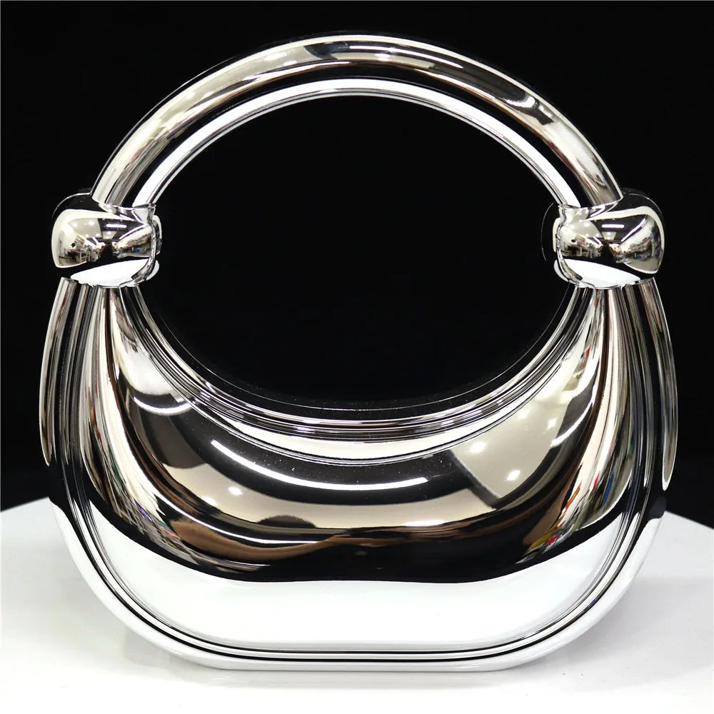 Luxury Designer Evening Clutch Acrylic Women Handbags Fashion Shoulder Bag Half Moon Wedding Purses Party Tote Ladies