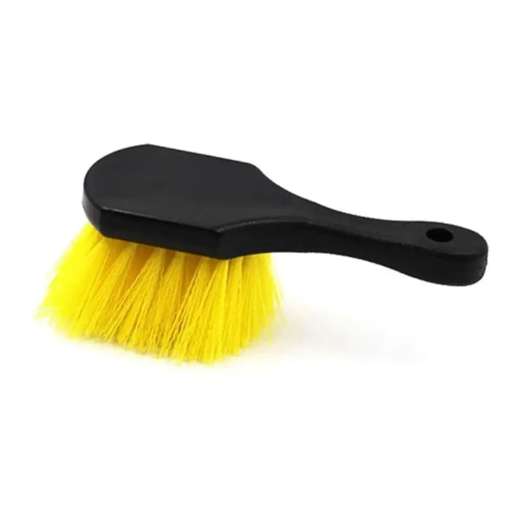 Soft Bristle Car Tire Brush Short Handle Durable Design Wheel Cleaning Brush Heavy Duty Ergonomic Handle Utility Scrub Brush