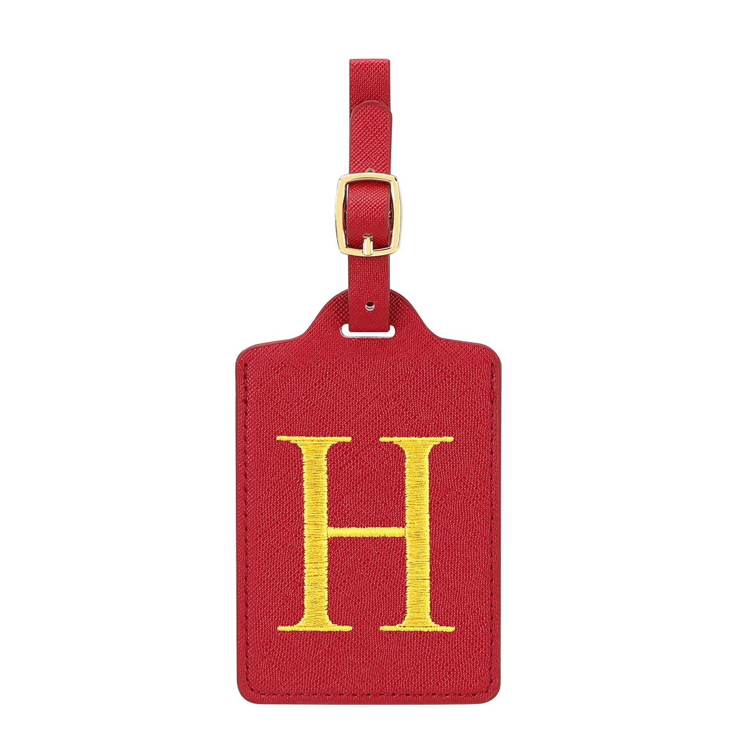 MIYIN 26 letters Luggage Tags for Suitcases PU Leather Privacy Protection Bag Tags Travel Accessories Essential, Energetic Red