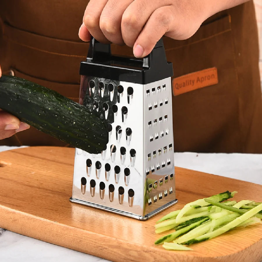 1pc Stainless Steel Four-sided Grater Vertical Vegetable Grater Multifunctional Household Stereo Melon Slicer