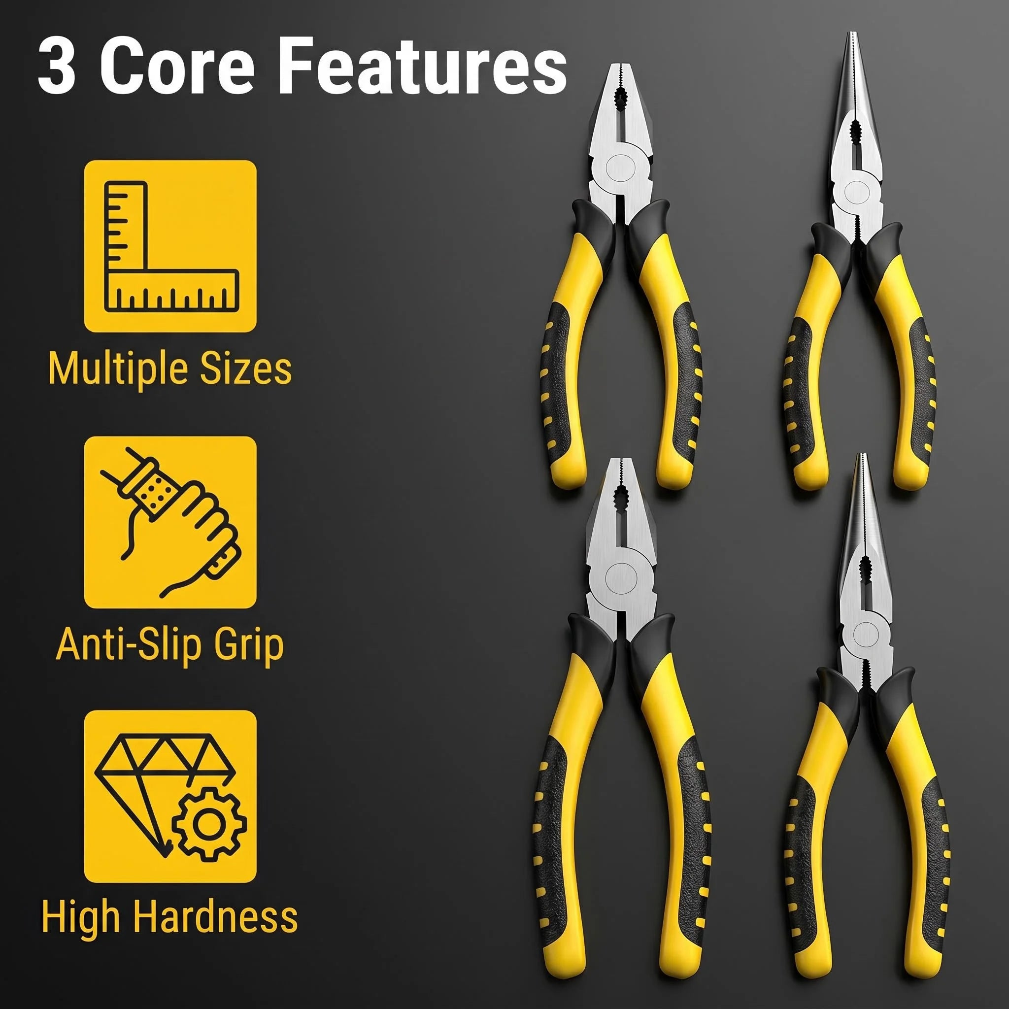 Electric Wire Pliers Large Opening Sharp Multifunction Tool for Cutting Twisting Gripping Metal Wires Heavy Duty Industrial Tool