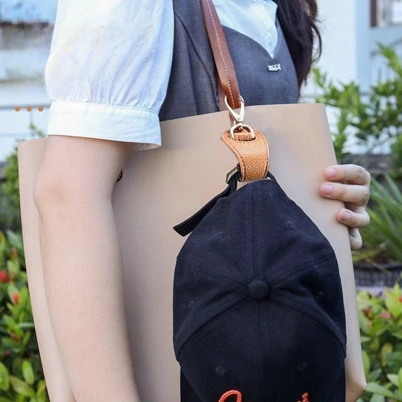 1/5pc Portable Camping Hat Clip Summer Outdoor Travel Leather Baseball Hat Clip Strap Towel Glove Storage Buckle Hands-free Clip