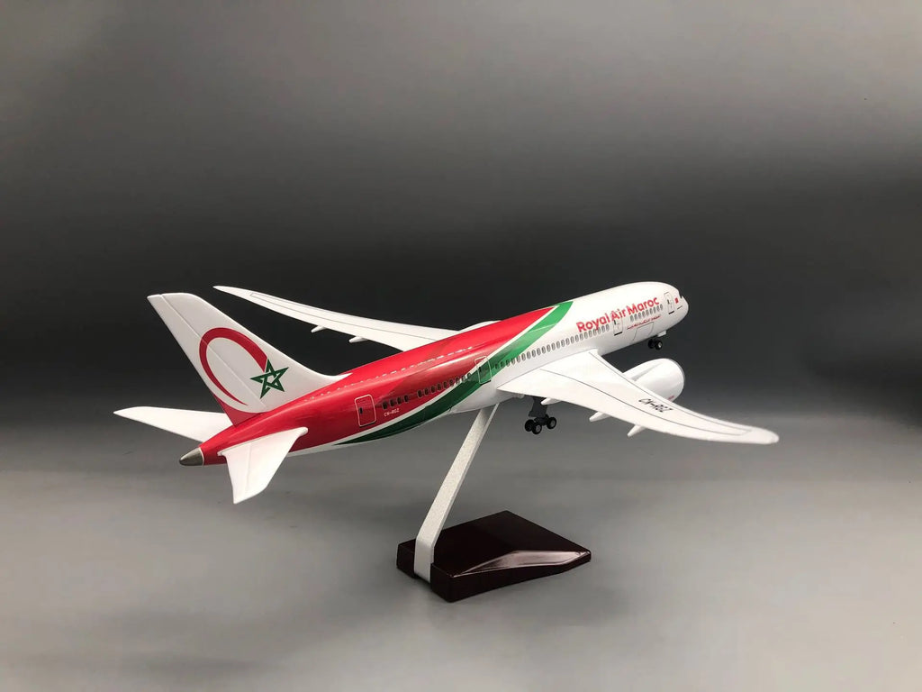 787 Airplane Model Royal Air Maroc 1/130 Scale Plane with Stand Wheels for Adult Aviation Souvenir Hobby Collection Toy Gift