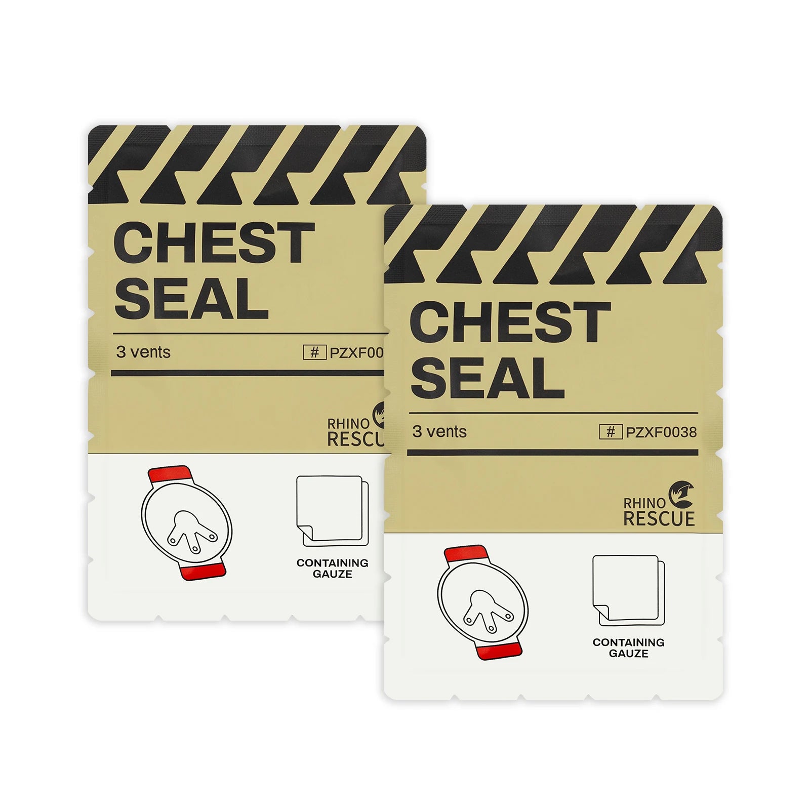 Ce Approved Rhino Rescue Chest Seal Vent Medical Combat Chest Seal Vented With Valved Wound Dressing Trauma Bandage