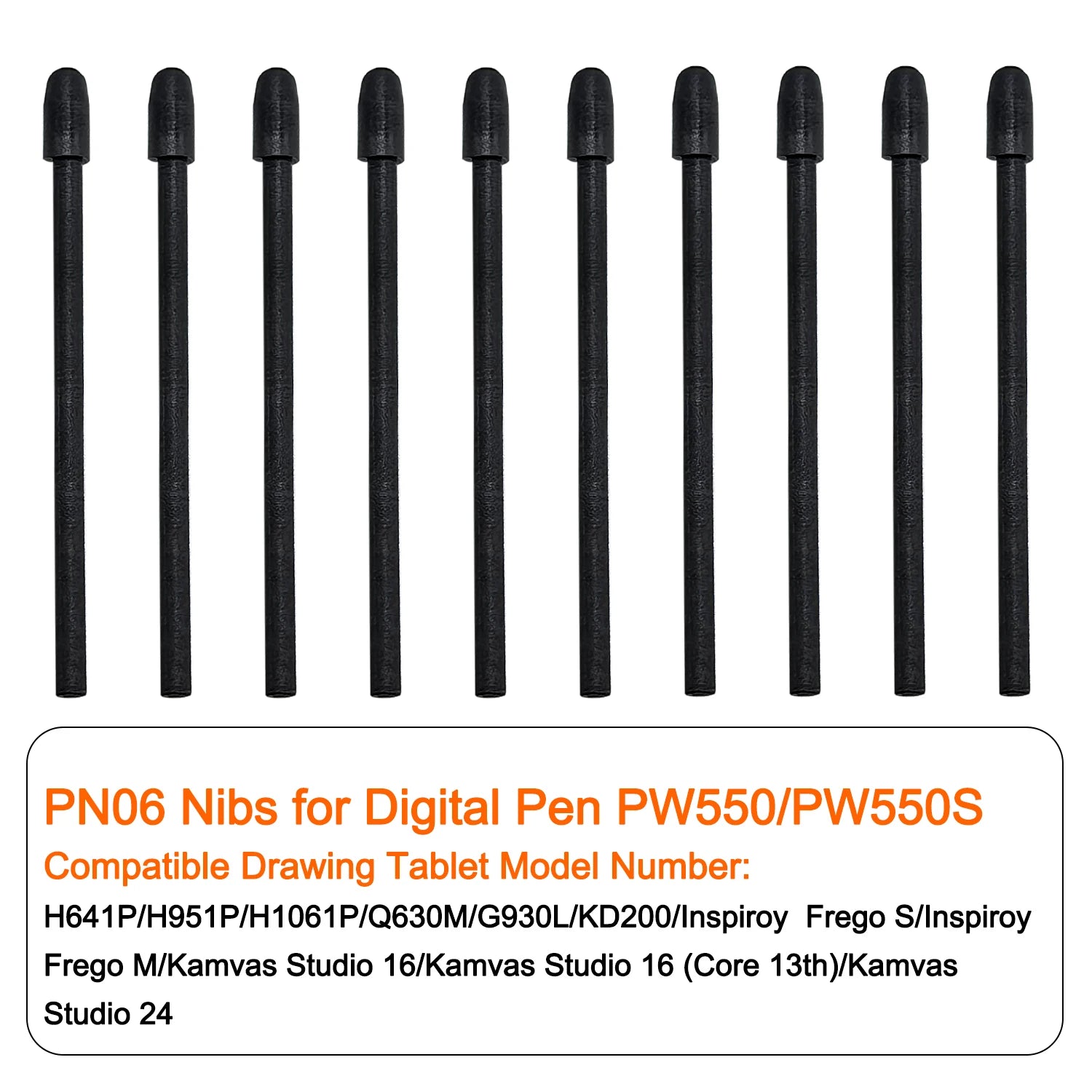 Replacement Standard PN06/F Felt Nibs Suitable for Huion Digital Drawing Tablet Kamvas 22/Kamvas 24 Plus/Kamvas Pro 13 (2.5K)