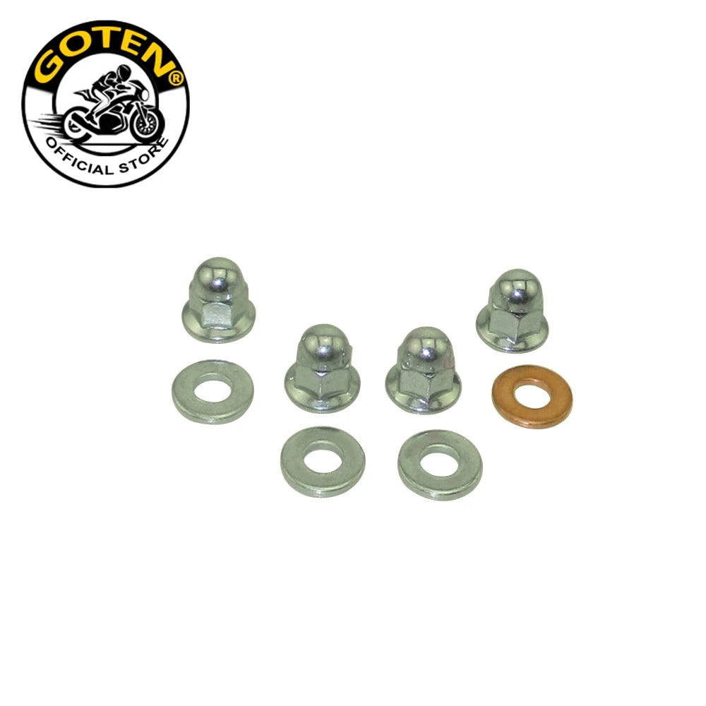 Goten 8mm Engine Head Stud Acorn Nut Set For Honda Yamaha Suzuki Kawasaki