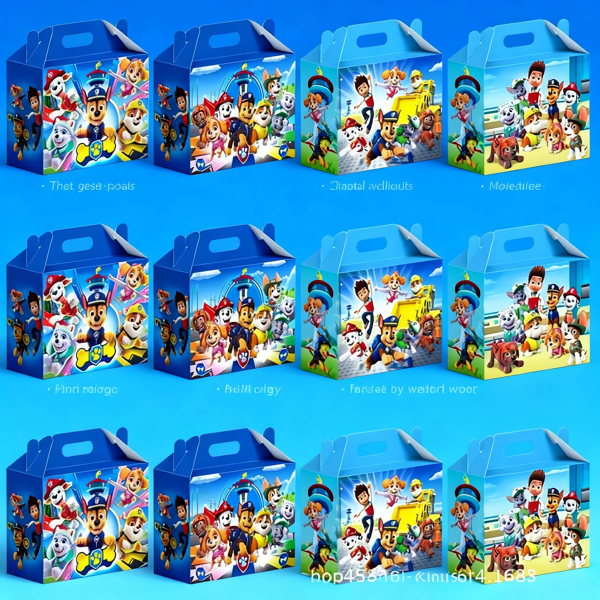 12PCS Paw Patrol Birthday Party Supplies Baby Shower Bag Cute Anime Kids Gifts Candy Decoration Creative Packaging Box