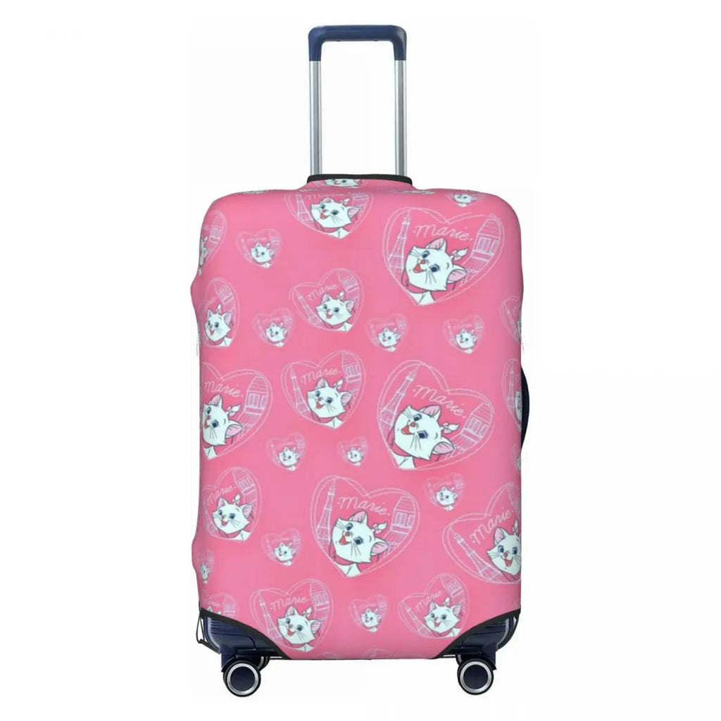 CustomM-Marie Cat Cartoon Travel Luggage Cover Elastic Suitcase Cover Protector Fit 18-32 Inch