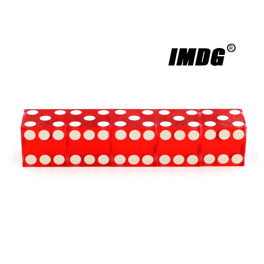 5pcs/pack High-grade Precise Dice Right Angle Transparent Resin Red Dice High Quality Boutique Game Dice