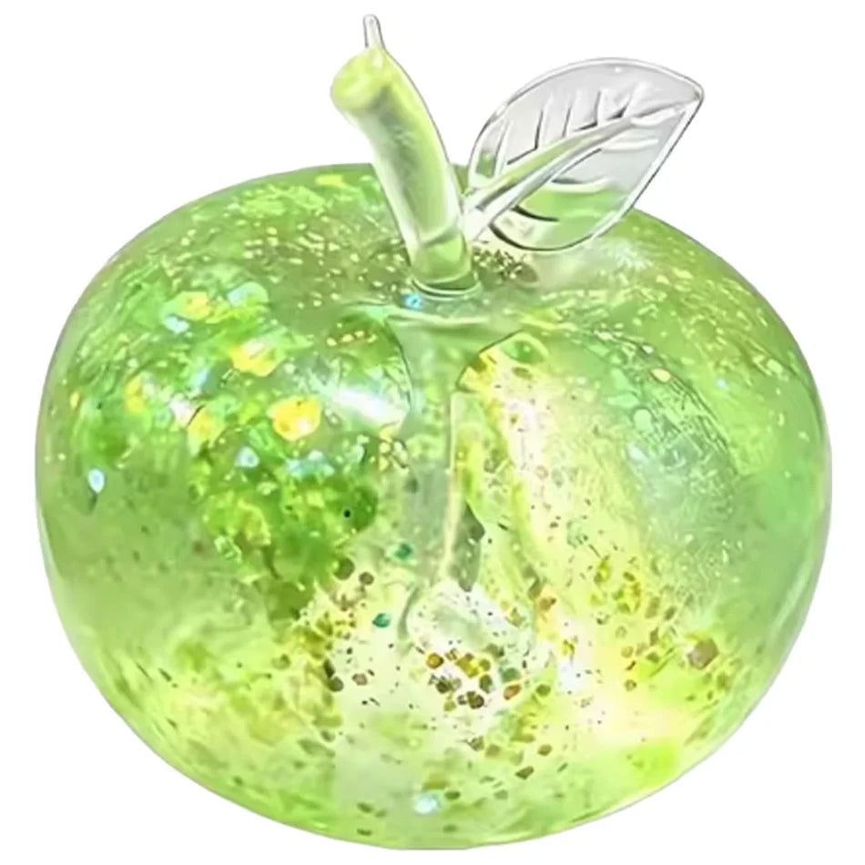 Squishy Green Apple Stress Ball Soft Fidget Sensory Toy for ADHD Autism Slow Rebound Squeeze Toy for Adults Christmas Gifts