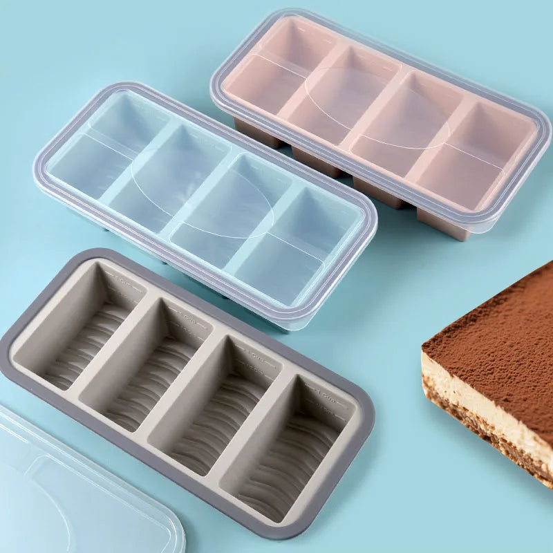 New Freeze Preservation Mold Giant Large Silicone Ice Cube Tray Mold with Lid Food Storage Container Baking Mold Kitchen Tools