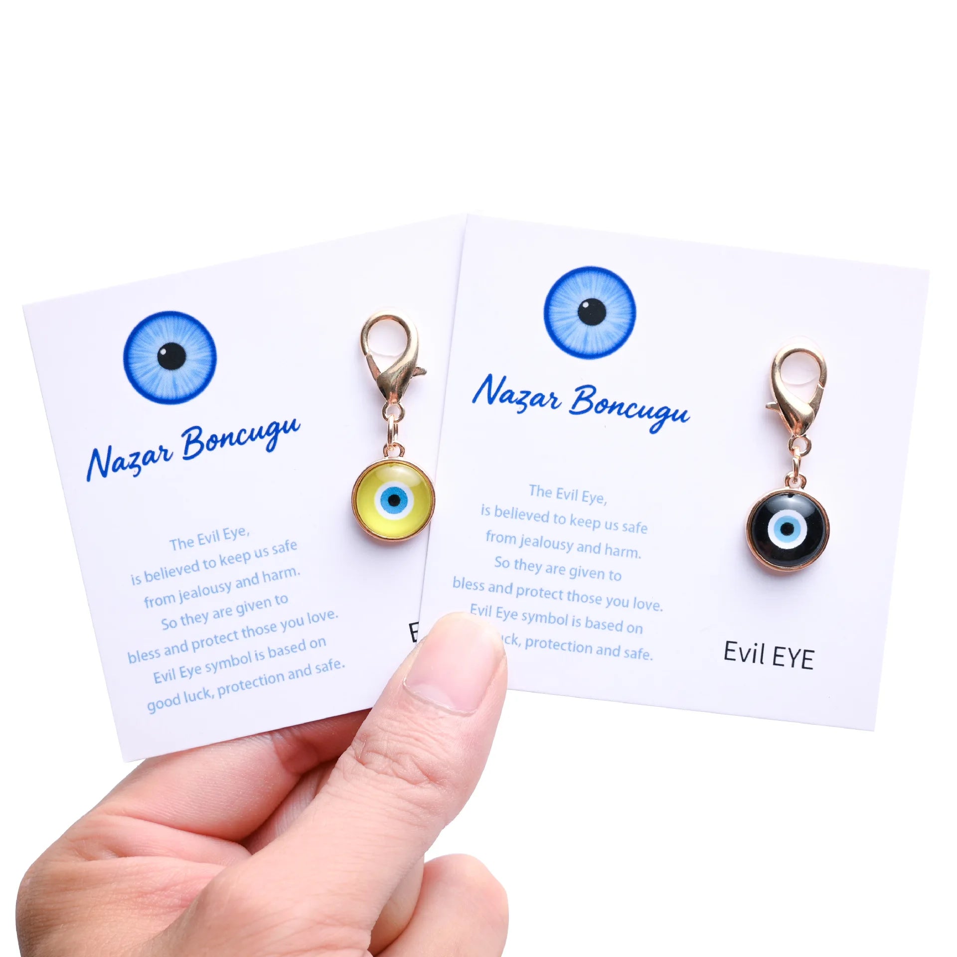 1pc Trendy Turkish Blue Evil Eye Keychain with Cute Charm Personalized Key Ring Stylish Bag Decoration Accessories Fashion Gift