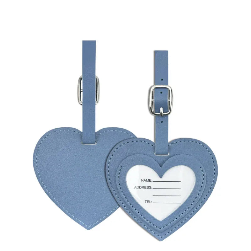 Luggage Tags Vacation Travel Accessories Creative PU Love Boarding Pass Thickened Leather Luggage Tag Check in Tag Id Name Tags