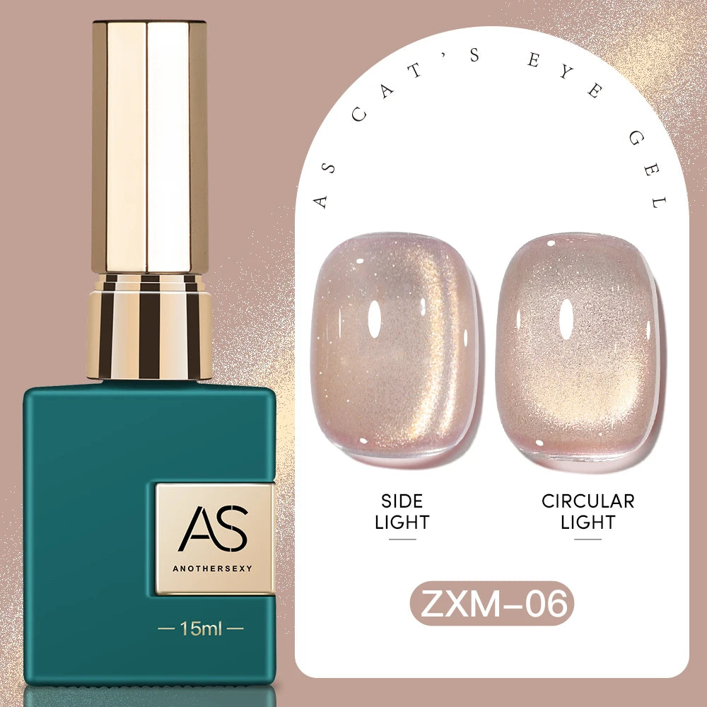AS 30 Color Star River Cat Eye Gel Nails Polish 1pcs 15ml Magnetic Gel Glass Beads Semi Permanent Soak Off UV Nail Varnish Gel