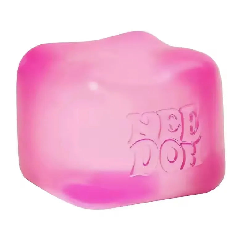 Schylling Nee Doh Jellyfish & Cube Squish Toy, Soft Jelly Squeeze Stress Relief Fidget Toy, Sensory NeeDoh for Kids & Adults