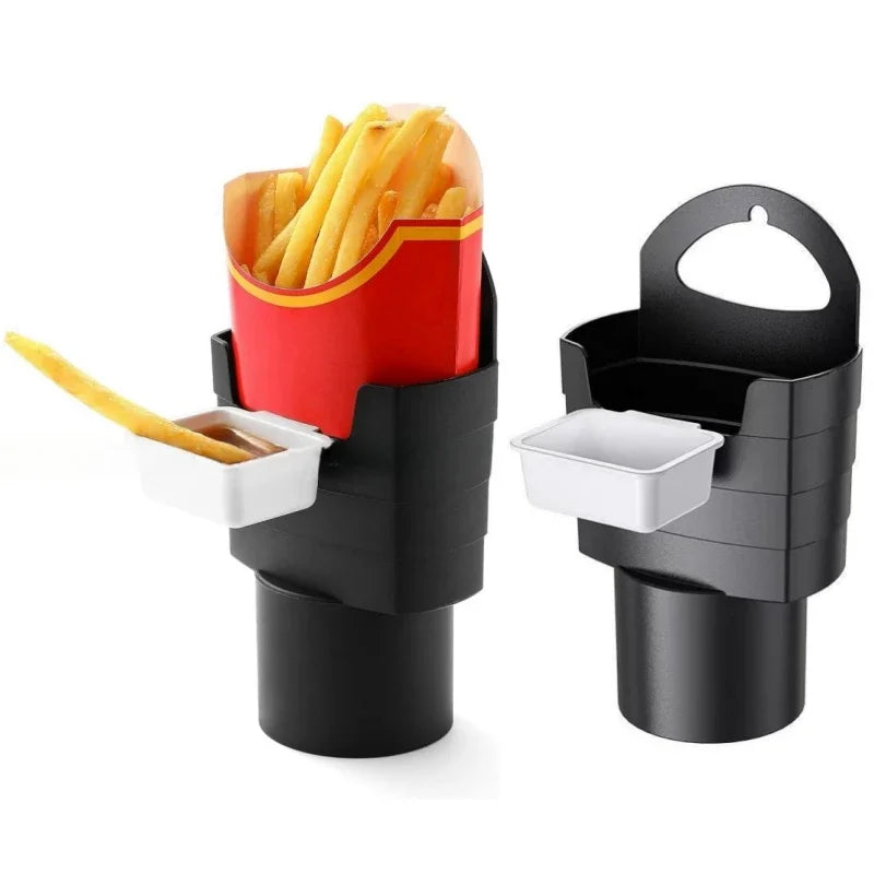 Car French Fry Holder with Tomato Sauce Rack Seasoning Box Car Mobile Phone Holder Storage Rack Car Interior Holder Snack Box