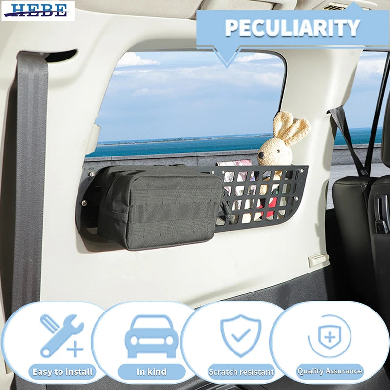HEBE Car Trunk Window Sill Storage Enclosure Storage Box Rack for Mitsubishi Pajero 2007-2021 Accessories