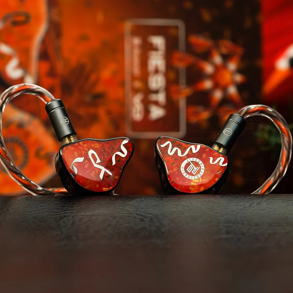Juzear x Vivir Digital Fiesta 1DD+3BA IEM HiFi Hybrid In-ear Monitor Earphones with 3.5mm Mic+4.4mm Dual Cable