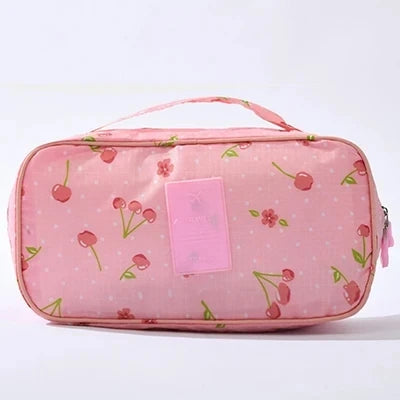 Waterproof Multi Compartment Travel Underwear Storage Bag Portable Bra Socks Organizer Case for Women Multi Print Lingerie Pouch