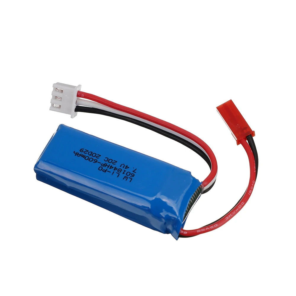 7.4V 600mAh Lipo Battery Charger for WLtoys K969 K979 K989 RC Car for XK A280 A160 A300 RC Aircraft Spare Parts 2s 7.4v Battery