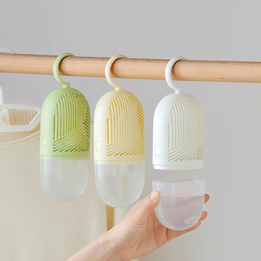 Clothes Dehumidification Box Reusable Hanging Dehumidifier Packs Anti-Mold with Water Collector&Hook for Wardrobe Closet Cabinet