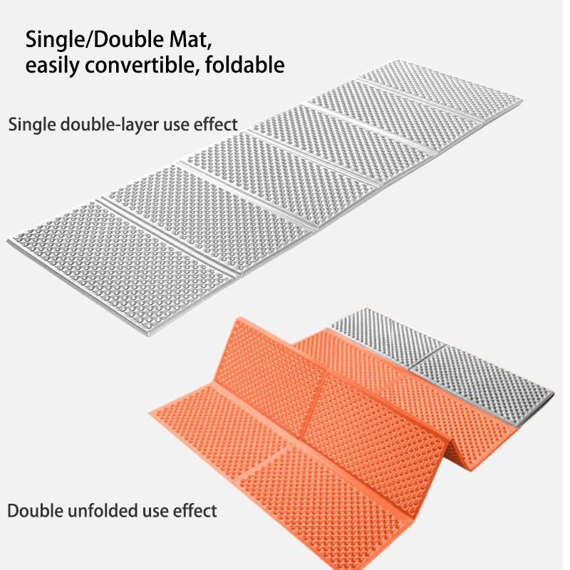 IXPE Aluminum Film Egg Nest Mat Foldable Waterproof Camping Mat for 1-2 Person Hiking Travel Backpacking Widen Tent Sleeping Pad