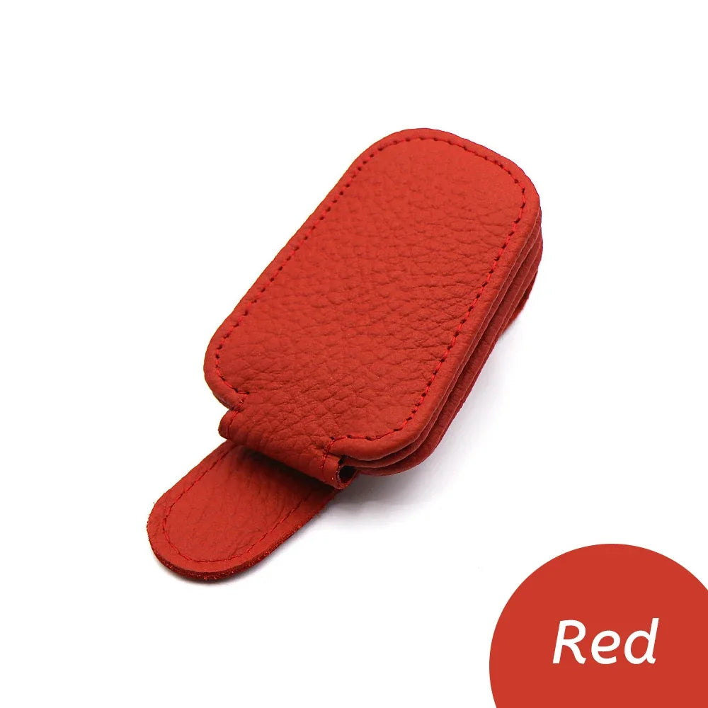 Universal Car Sun Visor Glasses Box Sunglasses Holder Card Ticket Clip Magnetic Leather Glasses Holder Eyeglasses Car Accessorie
