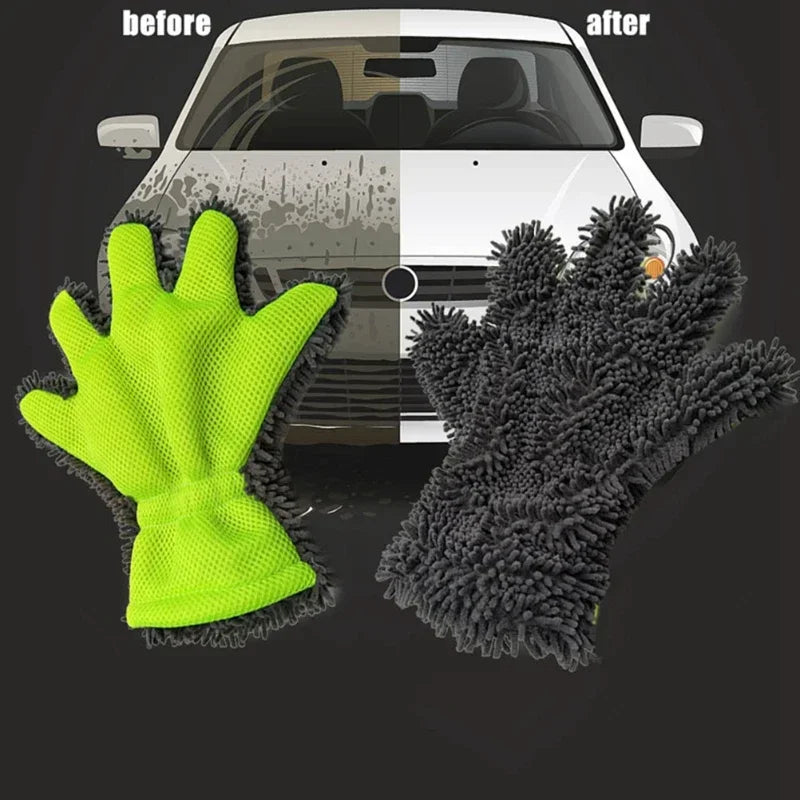 1/2pcs Ultra-Luxury Microfiber Car Wash Gloves Car Cleaning Tool Home Use Multi-function Cleaning Brush Detailing Washing Gloves