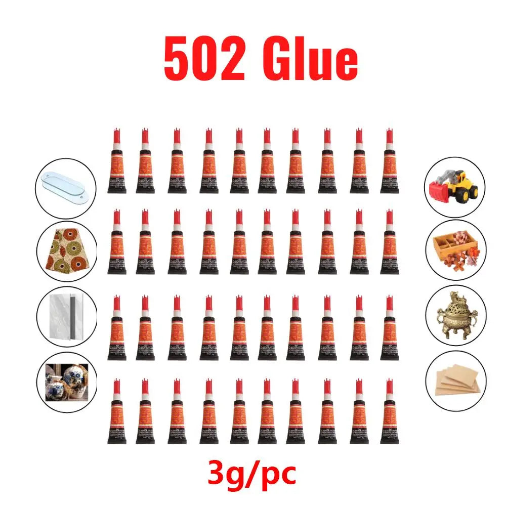 10/20/50pcs Stationery Shop Nail 502 Instant Strong Adhesive Super Liquid Universal Shoe Repair Cyanoacrylate Glue 1g/PC