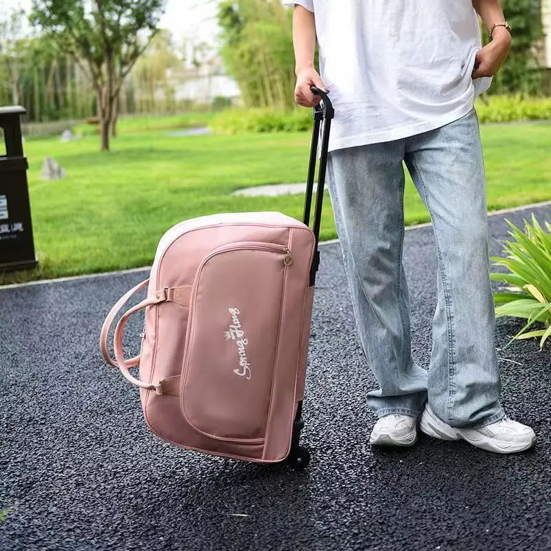 Suitcases Travel Bags Casual Large Capacity Trolley Bag Portable Foldable Storage with Wheels Women Carry on Luggage Handbag